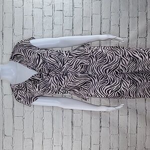 Victoria's Secret Flowy Airy Sheer Zebra Print Two Piece Pajama Set Blush/Black